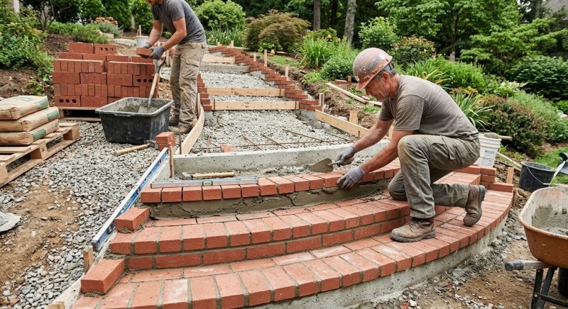 Brick Stairs Installation in West Hartford, CT